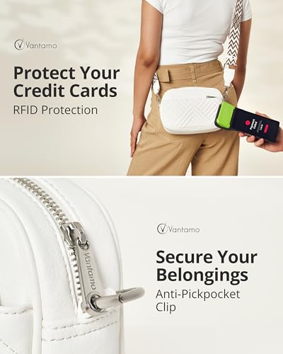 Image of Vantamo Premium Quilted Crossbody Bags for Women with Anti-Pickpocket Clip, Vegan Leather Handbags, Travel Purses for Women