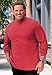 KingSize Men's Big & Tall Mock Turtleneck Long-Sleeve Cotton Tee - 3XL, Heather Grey