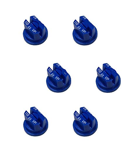 Pack of 6 - TeeJet Drift Guard Flat Spray Tips Blue 110° Polymer Visiflo Farmer Bob's Parts DG11003-VP