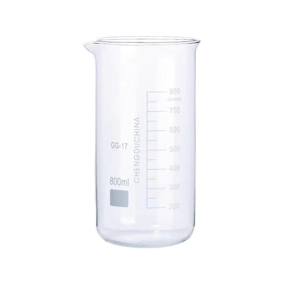 4 Pzs Vasos Forma Alta Borosilicato 50-1000Ml Vasos Claros | Vaso medidor con escala, equipo de laboratorio(800)