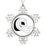 qidushop Decoración navideña con diseño de copo de nieve de metal, diseño de máquina de resonancia magnética, color negro