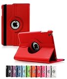ShopNY Case - Apple iPad Air Case - 360 Degree Rotating Stand Case Cover with Auto Sleep / Wake Feature for iPad Air / iPad 5 (5th Generation) (Red)