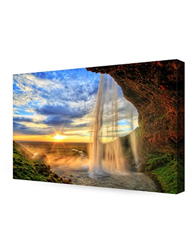 Decorarts -The Waterfall In Seljalandfoss Giclee Print On Canvas Wall Art For Home Decor. 36X24X1.5 #TOP2