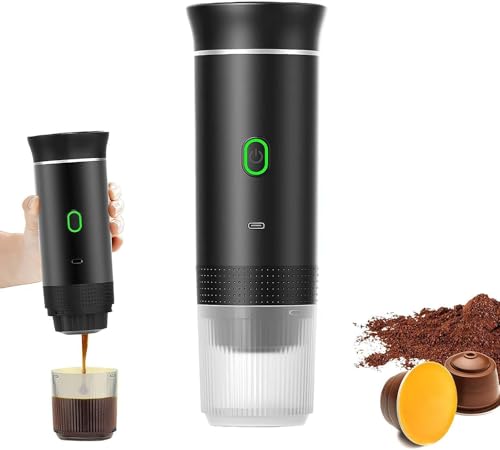 IQWOVNTI Cafetera espresso portátil, 3 en 1, inalámbrica, autocalentable, mini cafetera para llevar para camping, senderismo, viajes y uso doméstico