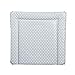 Wickelauflage 77 x 73 cm, Wickelunterlage für 80 cm Breiten Wickelaufsatz für Kommoden, z.B. von NSD oder Puckdaddy, schadstofffrei, abwaschbar AUSF. GRAU mit WEISSEN Sternen