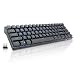 Wireless Mechanical Keyboard Ergonomic, Velocifire TKL71WS 71-Key Tenkeyless Compact Size with Quiet Brown Switches& Ice Blue Backlit for Copywriters, Typists, and Programmers
