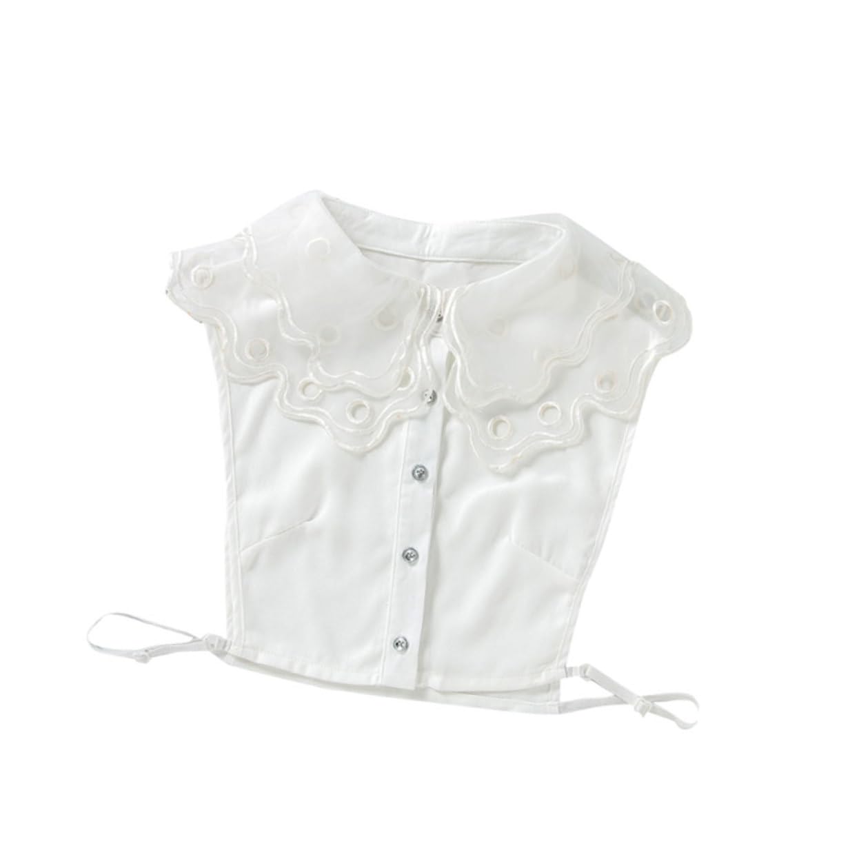 Holibanna White Embroidered Lace Collar for Women Versatile Decorative False Collar Fashion Accessory for Shirts Sweaters Comfortable Fit for Parties Weddings