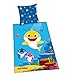 Herding Baby Shark Bettwäsche-Set, Cotton, blau, 80 x 80 cm, 135 x 200 cm