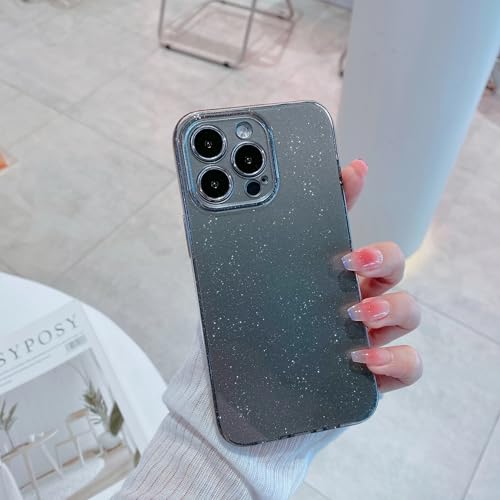 Coque silicone iPhone 13 Pro Max gris antichoc paillettes