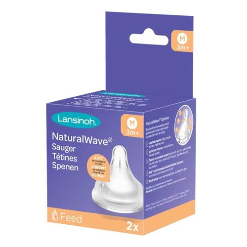 Lansinoh NaturalWave Medium Flow Teats 2 per Pack