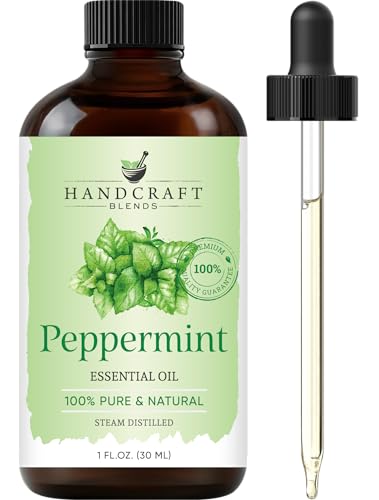 Handcraft Blends Peppermint Essential Oil - 1 Fl Oz - 100% Pure and Natural - Premium Grade Essential Oil for Diffuser and Aromatherapy, and DIY Soap Making
