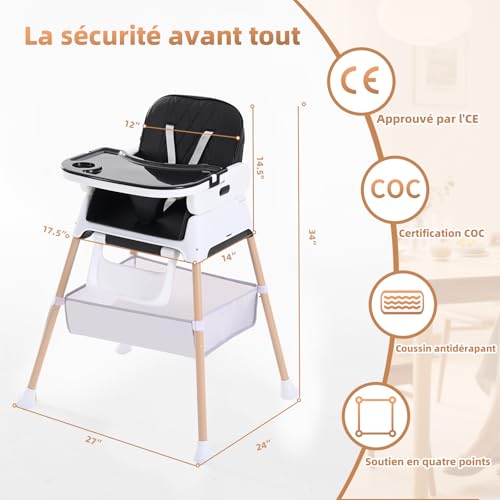 Chaise haute bébé 3 en 1 compacte, la solution au manque d'espace pour les repas de bébé - 2