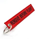 Rotary13B1 Remove Before Flight Keychain - Red/Black
