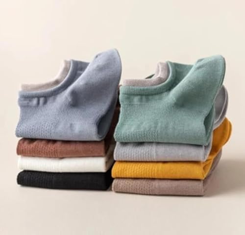 Image of Pack of 8 Men and Women summer breathable Socks - Soft Cotton, Breathable & Anti-Slip Liner Socks | Lightweight for Sneakers, Casual & Office Shoes