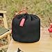 Camping Pot Bag, Camping Cookware Mess Kit Bag, Kitchen Cutlery Organizer with Drawstring, Black Nylon Mesh Outdoor Cookware for BBQ Fishing 22x25cm.