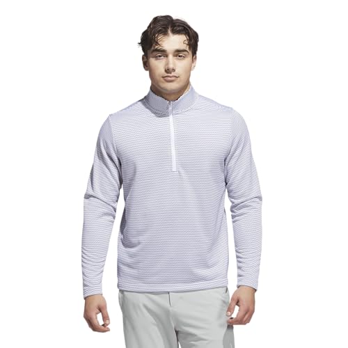 Adidas Mens Performance Printed Quarter-Zip Pullover