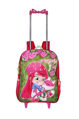 Mochila Infantil Moranguinho Meninas Rodinhas Escolar Rosa