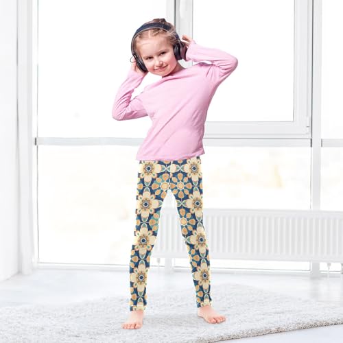 KLL Boho Kaleidoscope Abstract Pattern Toddler Girls Active Leggings Fashion High Waisted Lounge Pants Exercise4