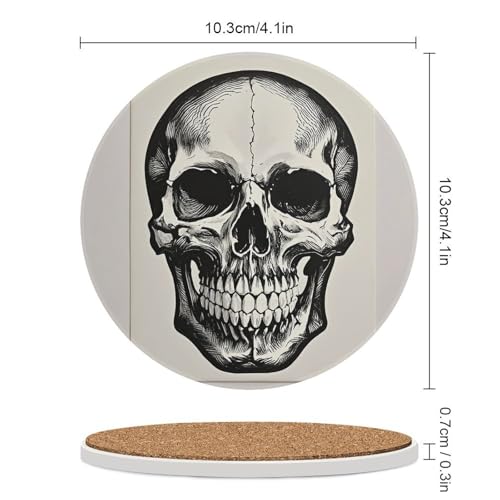 Dessous de verre céramique résistant à la chaleur tête de mort - 3