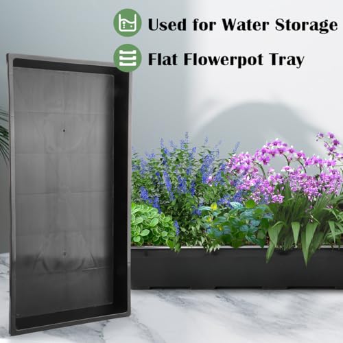 RooTrimmer 1020 Nursery Pot Trays 5 Pack, Plastic Flat Seed Starter Tray, Reusable Seedling Starting Tray for Holding and Carrying Plant Pots (Black) - Image 8