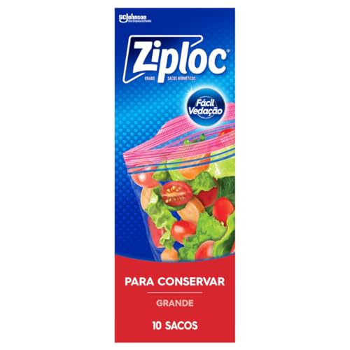 Ziploc Saco Hermético para Conservar Alimentos, Organizador, Grande, 10 unidades