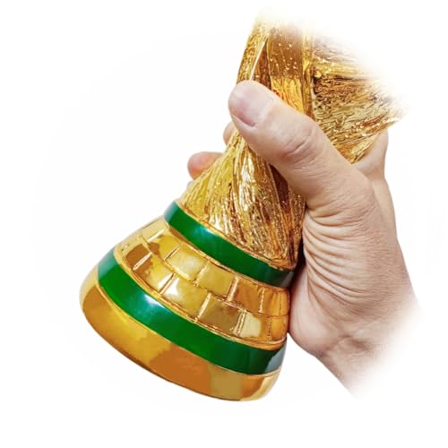 Nhudssa World Soccer Trophy Replica Football Award Champion Trophy Gold Resin Soccer Collectible for Bedroom Office Desktop (10.5 Inches Tall)