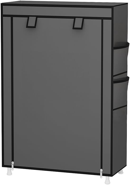 Miniatura 6 de Calmootey Organizador de zapatos de 5 niveles, estante portátil para zapatos con cubierta de tela no tejida para armario, pasillo, dormitorio,