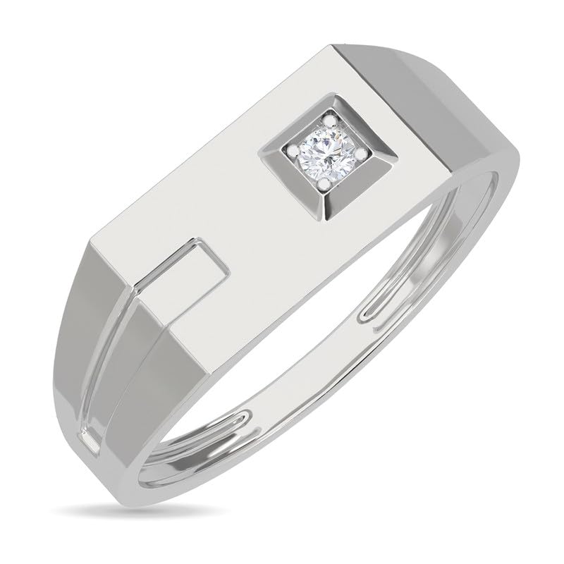 Image of KISNA 14k / 18k Real Gold & Diamond Ring | Diwali, Rakhi Rakshabandhan Gift for Brother, Husband | With Certificate of Authenticity & BIS-Hallmarked Gold Jewellery | The Confident Male Ring