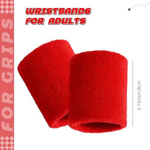 Image of Bememo 24 Pcs Wrist Sweatbands Bulk Sports Wrist Bands for Men Women Breathable Athletic Tennis Wristbands Stretchy Absorbent Cotton Terry for Basketball, Baseball, Gym, Working Out