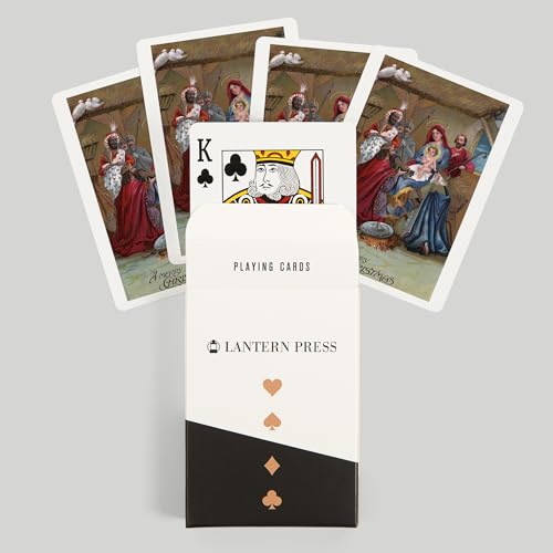 Baraja de cartas poker vintage escena navideña miniatura 6