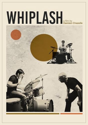 Image of ADIGRAFIX Set of 4 Aesthetic Grunge Minimalist Movie Posters - Whiplash, Inception, Train to Busan, Taxi Driver - Premium Wall Art Prints 9x12 Inches - Vintage Cinematic Decor for Home, Bedroom, Studio, Office - Unframed (Movie)