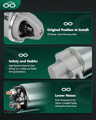 Image of SCITOO Starter Motor fit for BMW for 535i 3.5L 1989-1993,for BMW for 535is 3.5L 1988,for BMW for 635CSi 3.5L 1987-1989 Replacement Starter 16617,17237