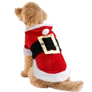 Idepet Santa Dog Costume Christmas Cotton Ropa para Mascotas Invierno Sudadera con Capucha Ropa para Perros Ropa para Mascotas Chihuahua Yorkshire Poodle