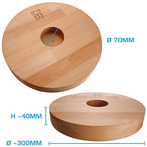 Kaya LED Untersetzer, mit LED und Fernbedienung, Wasserpfeifen Zubehör (Buche, Ø 30cm) – Bild 5