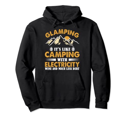 Definición de glamping Glamper y Camper Wine Funny Camping Sudadera con Capucha