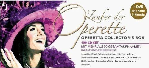 Zauber der Operette (The Magic of Operetta): Operetta Collector's Box: 100 CD Set: Over 50 Complete Recordings:Complete recordings of Paul Abraham: Viktoria Und Ihr Husar; Ralph Benatzky: Im Weissn Rossl; Meine Schwester Und Ich, Bezauberndes Fraulein; Nico Dostal: Clivia, Die Ungarische Hochzeit; Leo Fall: Der Fidele Bauer, Der Liebe Augustin, Die Kaiserin; Jean Gilbert: Katia Die Tanzerin; Walter W. Goetze: Adrienne; Georg Jarno: Die Forsterchristel; Leon Jessel: Schwarzwaldmadel; Sidney Jones: Die Geisha; Emmerich Kalman: Die Csardasfurstin, Grafin Mariza; Die Zirkusprinzessin, Das Veilchen Von Montmartre; Emmerich Kalman / Walter Kollo: Der Zigeunerprimas, Marietta; Walter Kollo: Drei Alte Schachteln; Eduard Kunneke: Der Vetter Aus Dingsda, Liselott, Die Grosse Sunderin; Franz Lehar: Die Lustige Witwe; Der Graf Von Luxemberg, Das Land Des Lachelns, Paganini, Zigeunerliebe; Paul Lincke: Frau Luna; Karl Millocker: Der Bettelstudent, Die Dubarry, Gasparone; Jacques Offenbach: Orpheus 