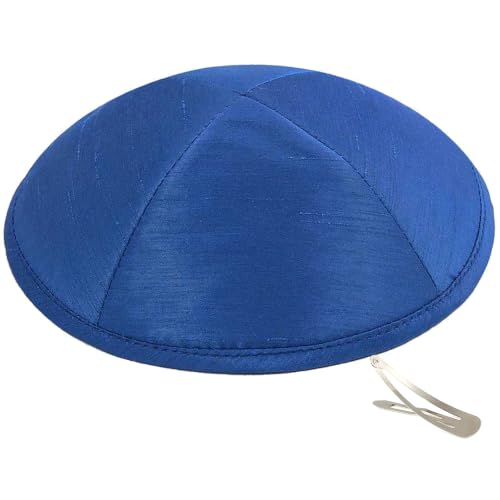 Image of Zion Judaica Deluxe Raw Silk Kippot Bulk Packs or Single Kippah Includes Free Clips