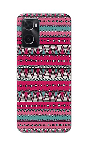 Image of Printed Hard Back Cover Case for Oppo A76 | Oppo A36 | Oppo A96 Back Cover (Geometric Vintage Pattern) -1803