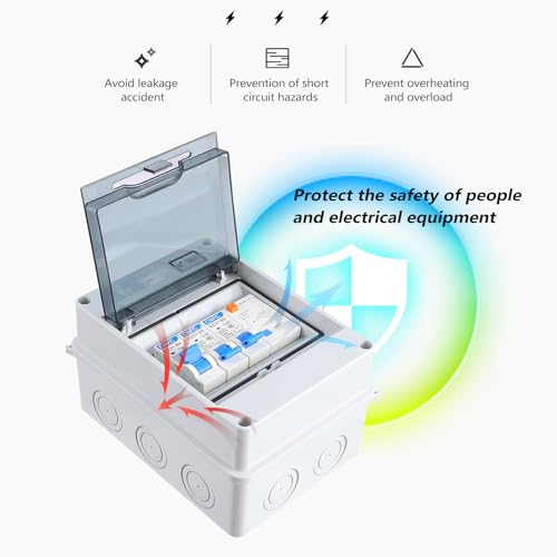 Disjoncteur différentiel étanche IP54 coffret de distribution 5 voies nylon