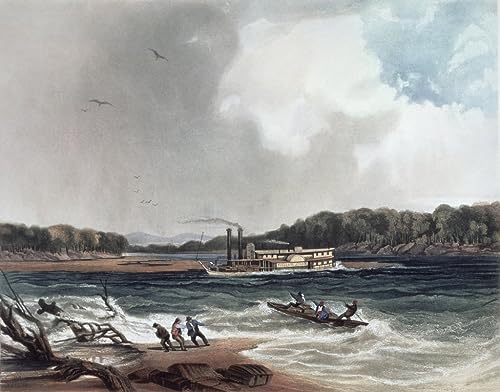Toile Karl Bodmer The Steamer poster salon et bureau 50x70cm