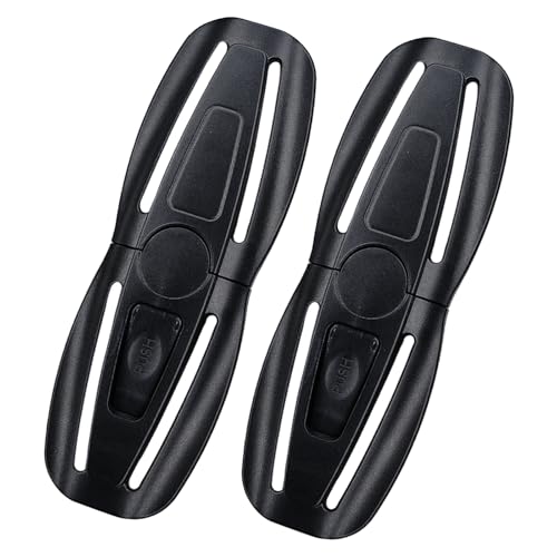 2 Pack Universal Child Seat Chest Harness Buckle,Seat Chest Harness Clip Buckle Lock Stroller Chest Replacement for Kids Trend,Adjustable Guard(Black)