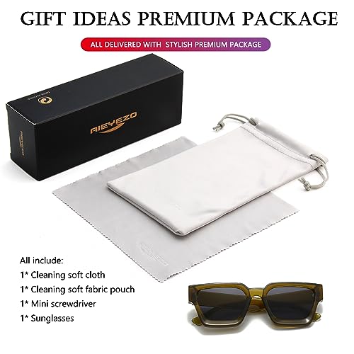 Image of AIEYEZO Square Sunglasses for Women Men Square Thick Frame Sun Glasses Simple Designer Style Shades