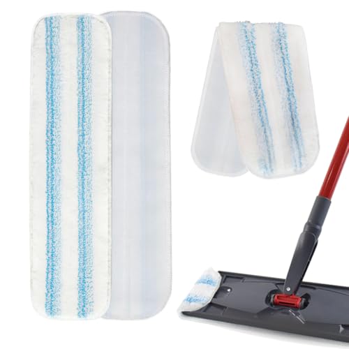 6 Stück Ersatzbezug Kompatibel mit Vileda H2PrO Bodenwischer Mikrofaser Bezug für Flachwischer Maschinenwaschbar Wiederverwendbar einfache Befestigung am Rahmen für alle Hartböden
