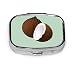 Produktbild Brown Broken Coconut Piece Food Stilvolle Pille Fall Womens Pill Box Tablet Halter Wallet Organizer Fall für Tasche oder Geldbörse