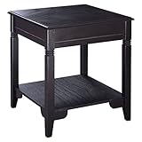 Giantex Wooden End Table Side Table W/Storage Shelf Bedside Sofa Table for Living Room, Bedroom, Solid Sturcture Eco-Friendly Pine Material Espresso Coffee Table Nightstand (1)