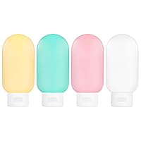 Vista 1 de Conjunto de botellas de viaje aprobadas por la TSA para artículos de tocador, kit de contenedores de tamaño de viaje 4 paquetes portátiles a prueba