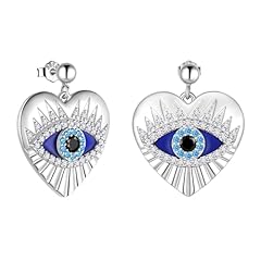 B, Heart Evil Eye Earrings