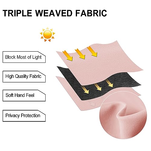 Image of DWCN Blackout Curtain Panel for Bedroom - Thermal Insulated Energy Saving Grommet Blackout Drapery for Patio Door, Room Divider Big Long Curtain，Blush Pink, W100 by L84, 1 PC