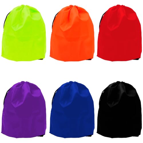Bakiauli 6 Piezas Mochila Cuerdas, Bolsas de Regalo de Colores Surtidos, Bolsa Merienda para Deportes, Escuelas, Gimnasios