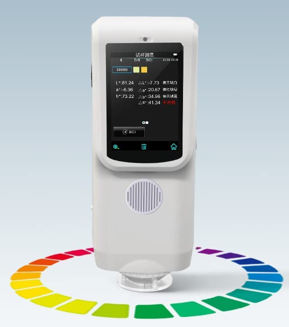 Spectrocolorimeter Spectral Colorimeter Color Difference Measurement Instrument with D/8 SCI Mode Φ8mm Sperture Wavelength Range 400 to 700nm for Textile Ceramic,Etc